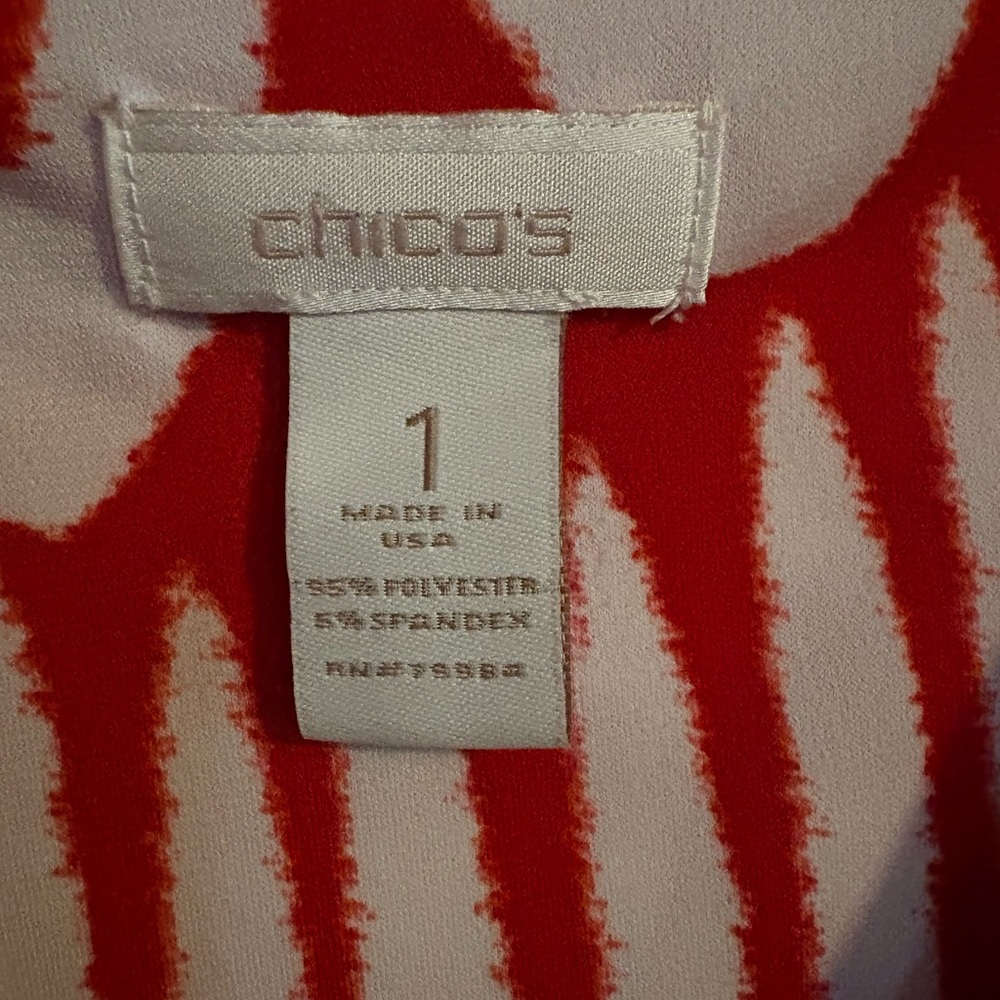 ‼️SOLD‼️During Live Show Chico's Red and White Twist-Front Maxi Dress size 1 - Picture 4 of 6